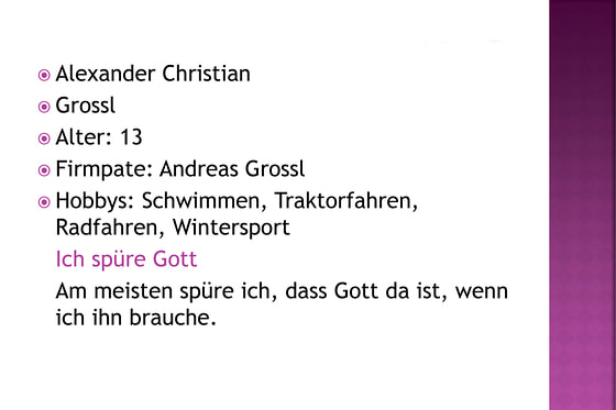 Präsentation Firmvorstellungsmesse