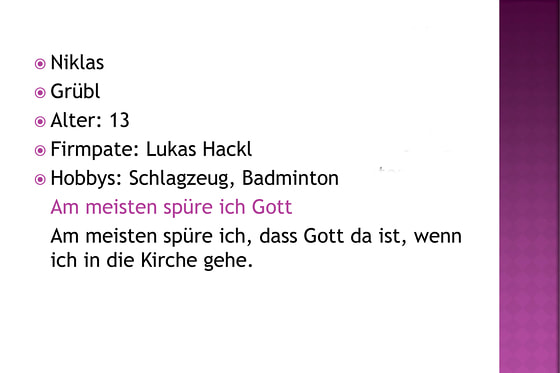 Präsentation Firmvorstellungsmesse