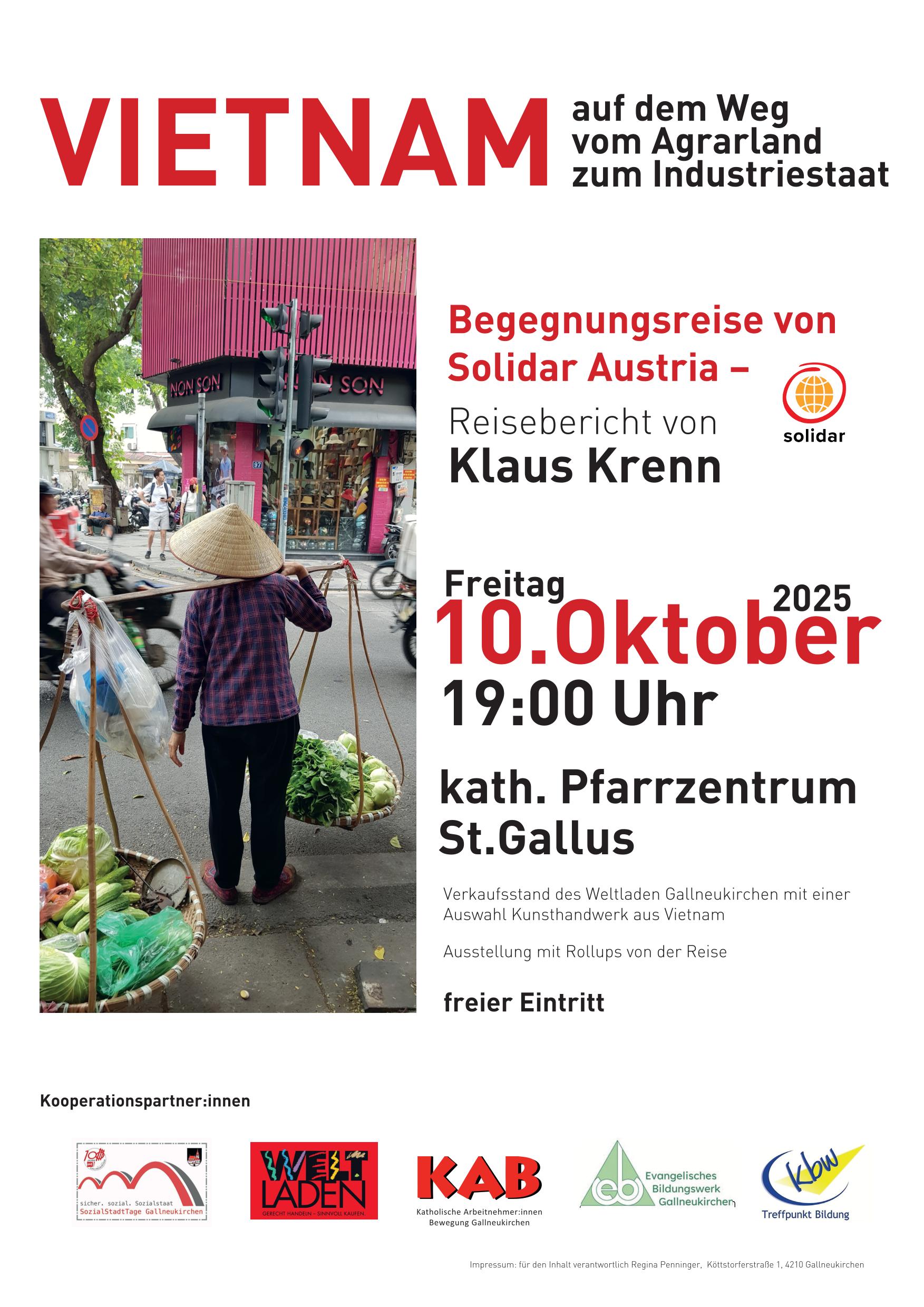 Fr 10.10. 19 Uhr im kath. Pfarrzentrum Gallneukirchen