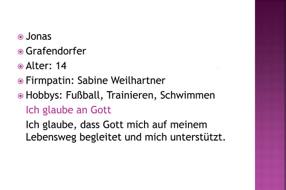 Präsentation Firmvorstellungsmesse