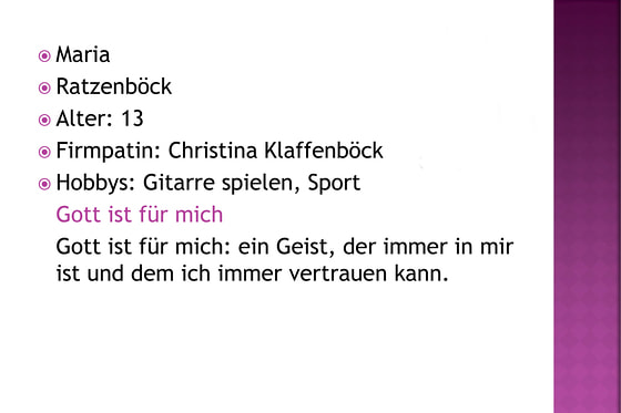 Präsentation Firmvorstellungsmesse